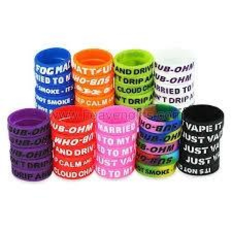 Decorative Silicone Ring with Concave Letters 5 pc...