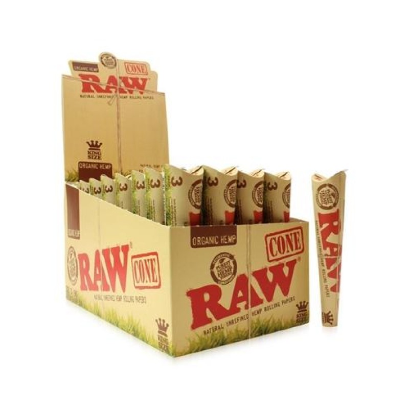 Raw Organic Hemp King Size Cones 3pcs