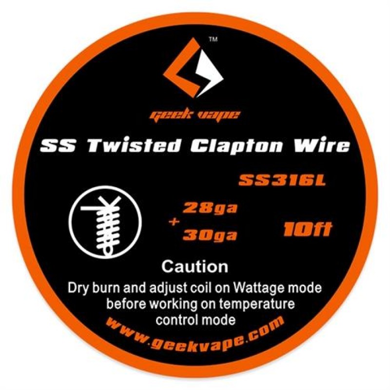 GeekVape Twisted Clapton SS316 Tape Wire (28GA*2-Twisted + 30GA) 10ft