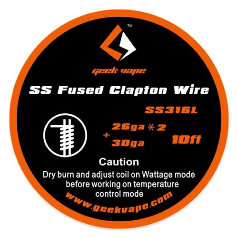 GeekVape Fused Clapton SS316 Tape Wire (26GA*2-Paralleled + 30GA) 10ft